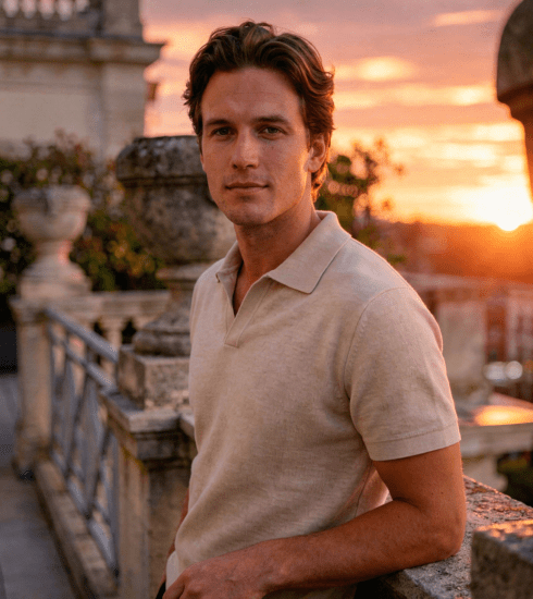 Polo de punto beige, el intento de verse elegante sin saber por qué