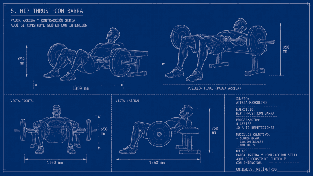 hip thrust con barra