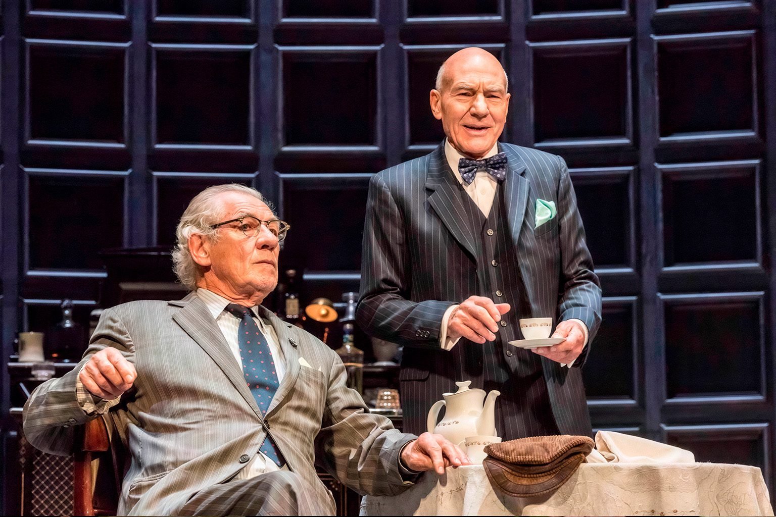 Sir Patrick Stewart junto a Ian McKellen en teatro